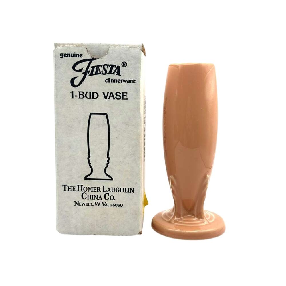 Fiesta F-104 Apricot Ceramic Bud Vase Homer Laughlin Lead-Free Glaze Box New